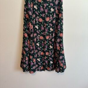 Button Down Vintage Floral Midi Skirt